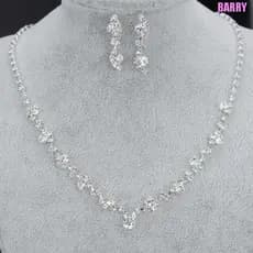 BARRY Nupcial Jóias Colar Brincos Conjunto Acessórios De Strass De Noiva