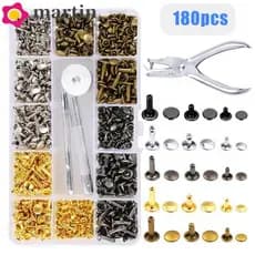 Rebites De Couro Com Prendedor De Pressão MARTIN , Kit De Sortimento De Redondos De 4 Cores De 6 Mm/8/12 , Pinos De Meta
