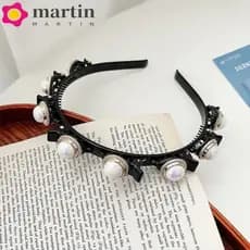 MARTIN Lazy Girls Hair Braider Hoops , Strass Zircon Trançado Ferramentas Hairband , Pérola