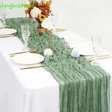 Corredores De Mesa AUGUSTINE , Toalha De Gaze Rústica Vintage , Decoração De Casamento Semitransparente