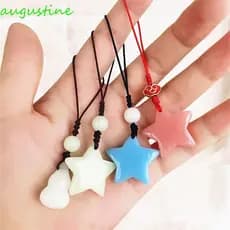 AUGUSTINE Luminous Star Keychain , Brilho No Escuro Cinta Cordão Estrela Pingente , Chaveiro Telefone Charme Corrente De