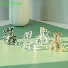 Estatueta De Rato AUGUSTINE , Ornamento De Cristal Da Sorte Atraindo Riqueza , Mini Modelo De Animal Fofo De Desenho Ani