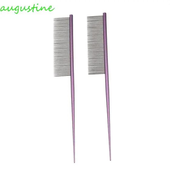 Pente Para Cuidados Com Cães AUGUSTINE , Colorido Pulgas De Animais De Estimação Dentes Densos De Cabelo De Aço Inoxidáv