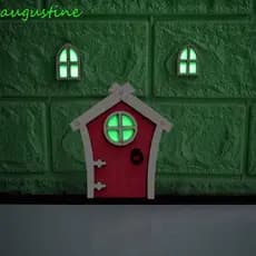 Porta De Elfo Fluorescente AUGUSTINE , Mini Miniaturas De Casa Fofas , Enfeites De Fadas Em Miniatura De Desenho Animado