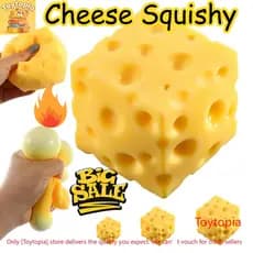 Squishy De Queijo , Brinquedo De Apertar De Bloco Inquietação De Alívio De Estresse De Lula , Presentes De Novidade De E