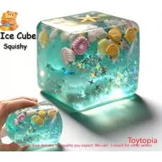 Cubo De Gelo Squishy , Bolas De Estresse Com Flocos De Neve Dentro Da Forma Quadrada Ansiedade Sensorial Fidget Lento Ri