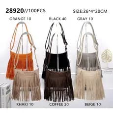 Bolsa Feminina Franja Couro Camurça Rodeio Couro Legítimo Festa Balada Tira Colo Marca A C O
