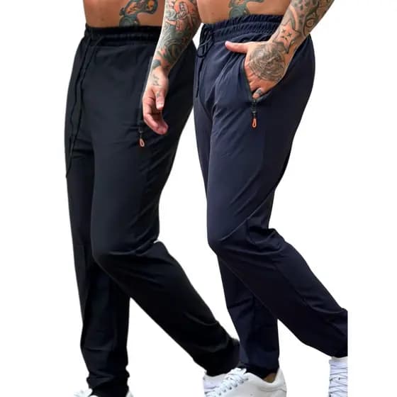 kit 2 Calças dry Masculina Fit para Todos os Esportes Com Bolsos Estilo Inverno
