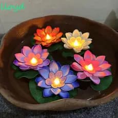 LLOYD Floating Lotus Lantern, Induction LED Candle, Creative Waterproof 10cm Wishing Pool