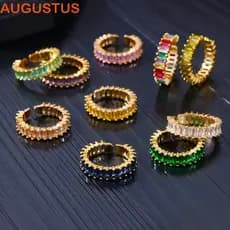Anéis De Zircão Coloridos AUGUSTUS , Anel De Dedo Feminino Minúsculo Ajustável Vintage Francês À Prova De Ferrugem
