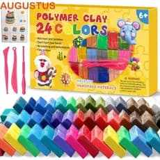 Brinquedo De Argila De Polímero AUGUSTUS , Joias De Brinco DIY 24/32 Cores Blocos , Kit Inicial Artesanal Não Tóxico