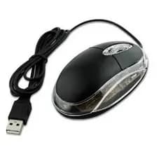 Mouse Mini Óptico Com Led E Com Fio USB