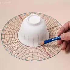 ERICH1 Divisor Redondo De Cerâmica , Régua Divisora De Boleto Artesanal Circular , Ferramenta DIY Pintada