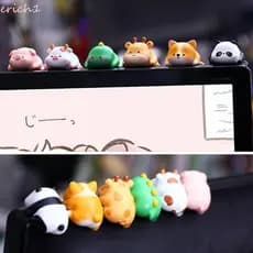ERICH1 Ornamentos De Pequenos Animais , Decoração De Monitor De Computador Com Borda De Mesa Em Miniatura , Telas De TV