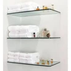 Prateleira De Vidro Cantoneira Decorativa (10x40-50-60 cm 8mm) Para Sala Escritório Banheiro Casa e Cozinha