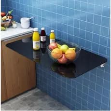 Mesa de Parede Dobrável Vidro para Cozinha Quarto Escritório Super Resistente