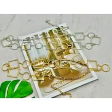 Cinto de corrente quadrado com brilho moda blogueira comprimento 105-110CM