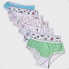 6 KIT DE CALCINHA DE ALGODÃO INFANTIL DE MENINA P ao GG