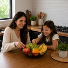Fruteira Cesto de Mesa Aramada Organizador Decorativa Para Frutas Alimentos Cozinha Moderna Base Madeira Removível