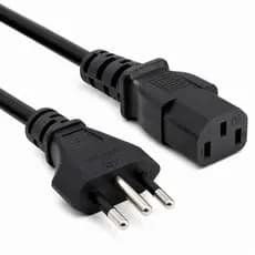 Cabo Tripolar PC 3 Pinos Fonte Computador Monitor Impressora IEC C13 10A 250V