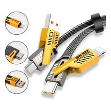 Cabo 4 Em 1 Carregamento Rápido 65W USB-C Lightning Micro USB Para Celular Tablet iPad