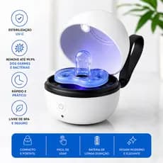 Esterilizador De Chupeta UV Portátil Recarregável UV-C Elimina 99,9% Dos Germes e Bactérias