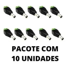 Kit 10 Conector P4 Macho Para Câmeras De Segurança