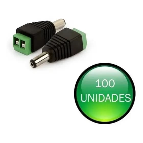 Kit Com 100 Conector P4 Macho Borne Camera Cftv
