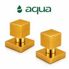 KIT 2 Acabamentos Registro Dourado Quadrado Metal Padrão Deca Banheiro 1/2 3/4 Luxo Premium