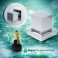 Acabamento Para Registro Quadrado Cromado Metal Banheiro Chuveiro Padrão Docol