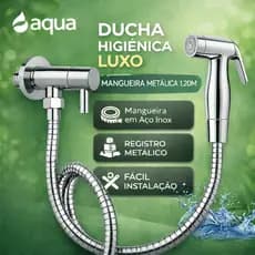 Ducha Higiênica Banheiro 100% Completa Luxo Cromada ou Preta 1,20m Chuveirinho Privada