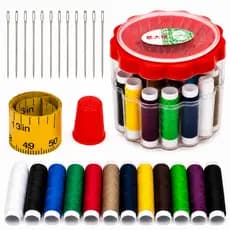 Kit Agulha linha e Costura 24 Peças com Estojo Pequenos Reparos Leve na Bolsa ou Viagem
