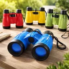 Binóculos Infantil Lente Funcional 6x30 Brinquedo Camping Detetive Aventura Com Cordinha Suporte