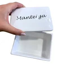 Manteigueira com Tampa 250 gramas  Cerâmica :Comece o dia com um toque de charme e praticidade