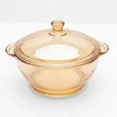 Sopeira Travessa De Vidro Âmbar Com Tampa 950ml Mesa Posta