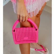 Bolsa Transversal Pérola Pequena Feminina Injetada Pvc Várias Cores Com Alça Removível