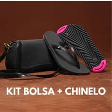 Kit Bolsa Feminina + Chinelo Feminino Injetado Promoção Barato