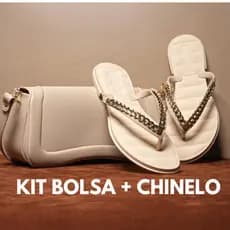 Kit Bolsa Feminina + Chinelo Feminino Injetada Promoção Barato