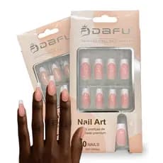 Unhas Postiças DAFU Premium – Francesinha 30 Peças