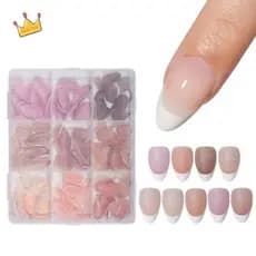 D&z Alongamento Unhas Postiça Natural 9 Tons de Pele C/Francesinha 108pcs - Almond/Bailarina
