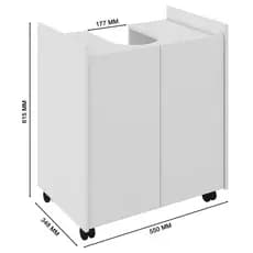 Gabinete Armário Coluna de Pia Banheiro Branco  - Decoração Diferente
