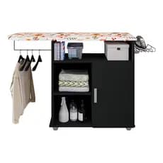 Tabua De Passar Roupa  Moveis Com Organizador E Prateleira De Mesa 1 Porta Cor Preto