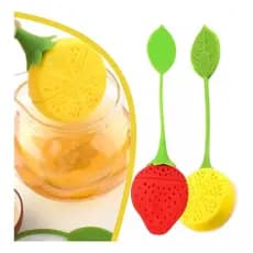 Kit C/2 Un Infusor/ Coador/ Peneira Chá Silicone Frutas
