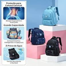 ASALOOG MOCHILA ESCOLAR À PROVA D`ÁGUA ESTILO GELADEIRA D-12