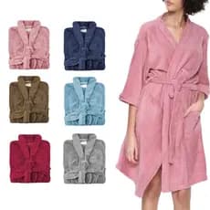 Roupão Adulto de Descanso Unissex Tamanho Único Kimono Diversas Cores Tecido Plush Macio
