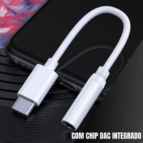 Adaptador Tipo-C Cabo para P2 Fone de Ouvido Celular Smartphone Universal Chip DAC Iphone15 Android