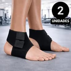 Kit 02 Tornozeleira Alta Compressão Ajustável Neoprene Alivio Dor Ortopédica Esporte Proteção