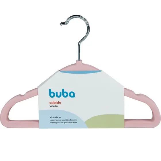 Cabide de Veludo Rosa Para Roupas Infantis 10639 Buba