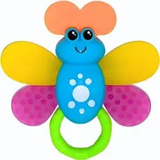 Chocalho Infantil Animal Borboleta Mordedor Divertido Bebe Livre BPA Castela