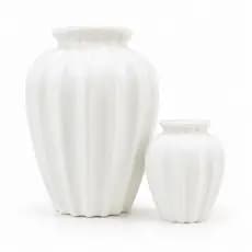 Vaso Decorativo Branco Canelado para Sala e Quarto
